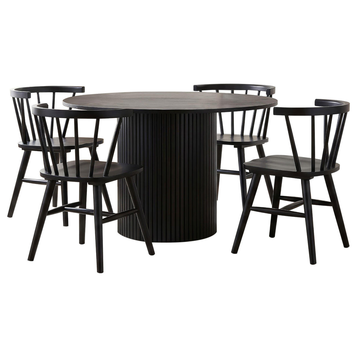 Hamlyn Black 5-Piece Round Wood Dining Set from Coaster - Luna Furniture