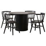 Hamlyn Black 5-Piece Round Wood Dining Set from Coaster - Luna Furniture