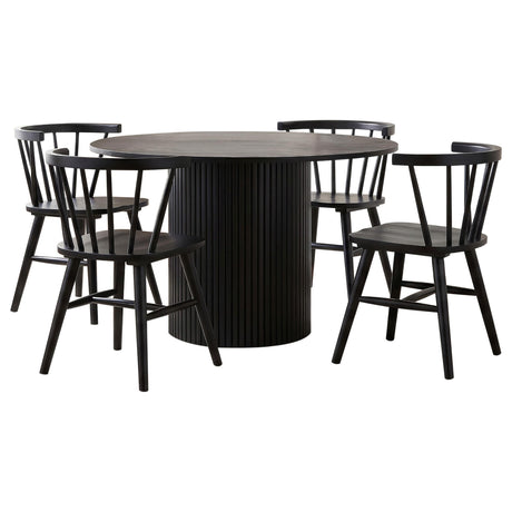 Hamlyn Black 5-Piece Round Dining Set from Coaster - Luna Furniture