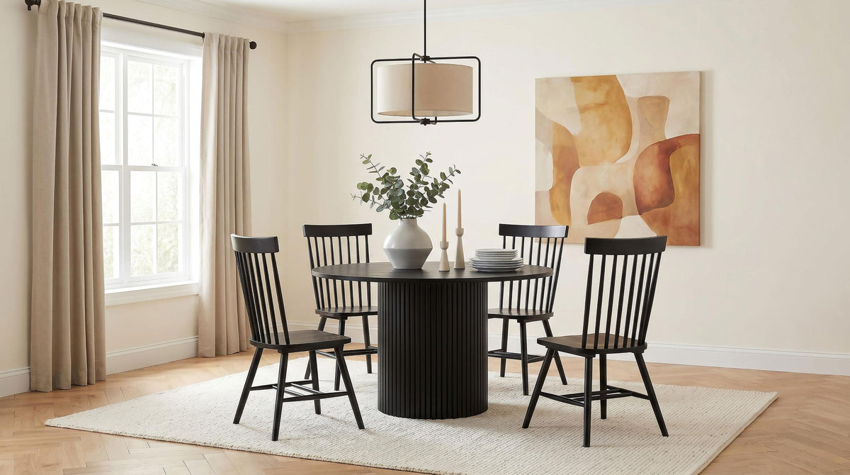 Hamlyn Black 5-Piece Round Wood Dining Set from Coaster - Luna Furniture