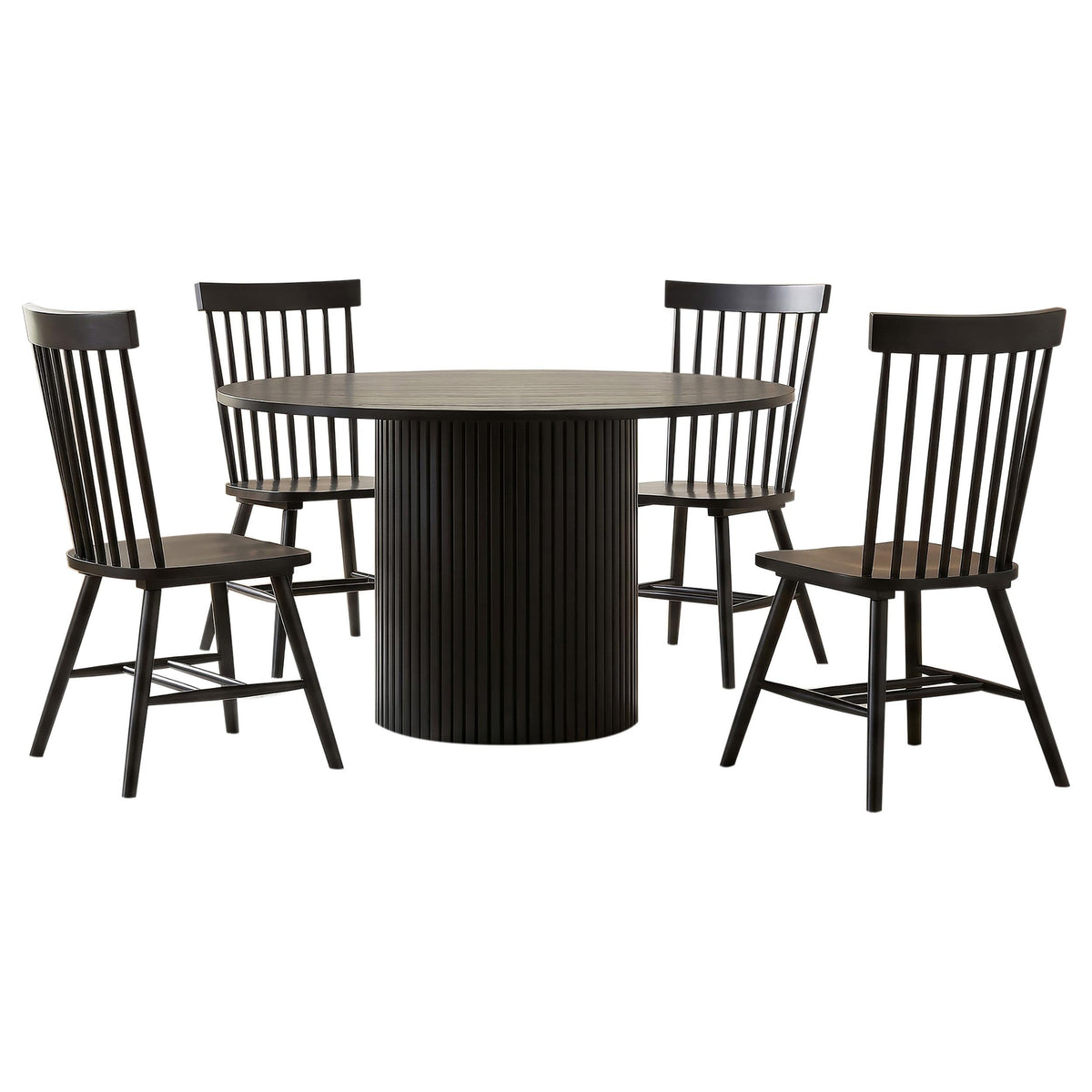 Hamlyn Black 5-Piece Round Wood Dining Set from Coaster - Luna Furniture