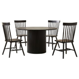 Hamlyn Black 5-Piece Round Wood Dining Set from Coaster - Luna Furniture