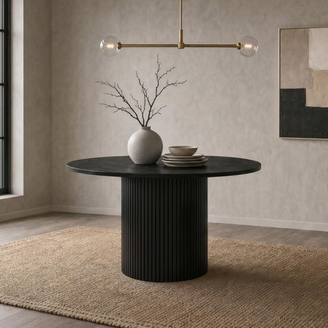 Hamlyn Black 43-inch Round Wood Dining Room Table from Coaster - Luna Furniture