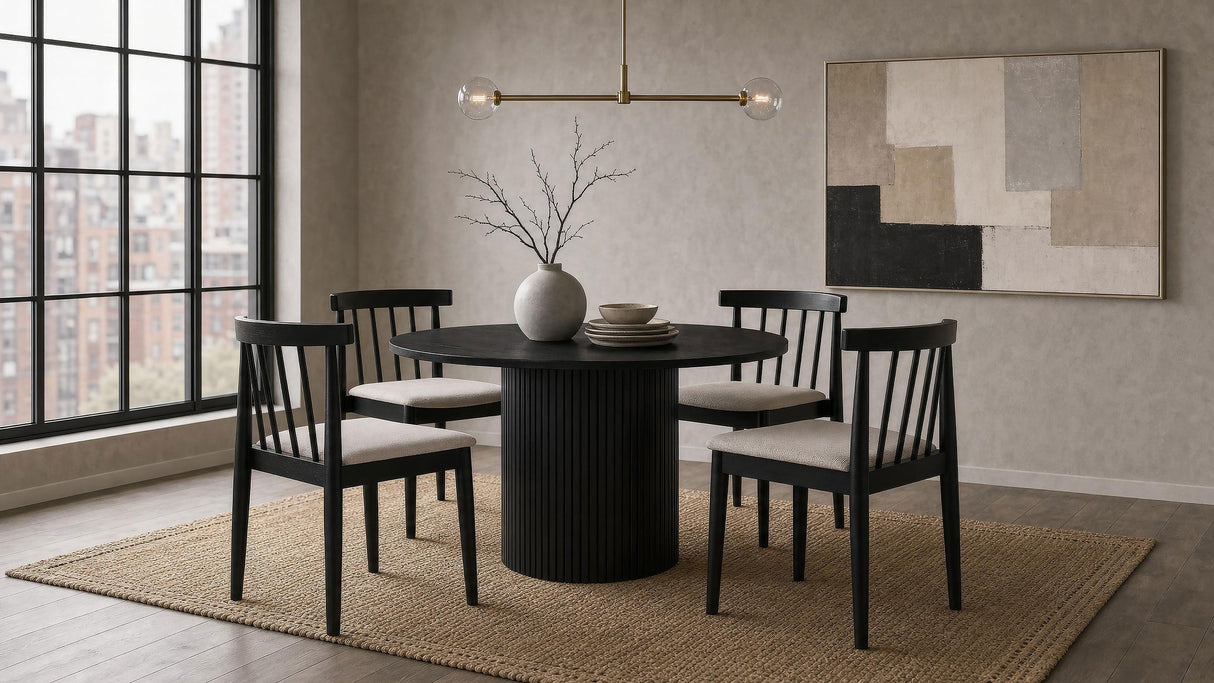 Hamlyn Black 43-inch Round Wood Dining Room Table from Coaster - Luna Furniture