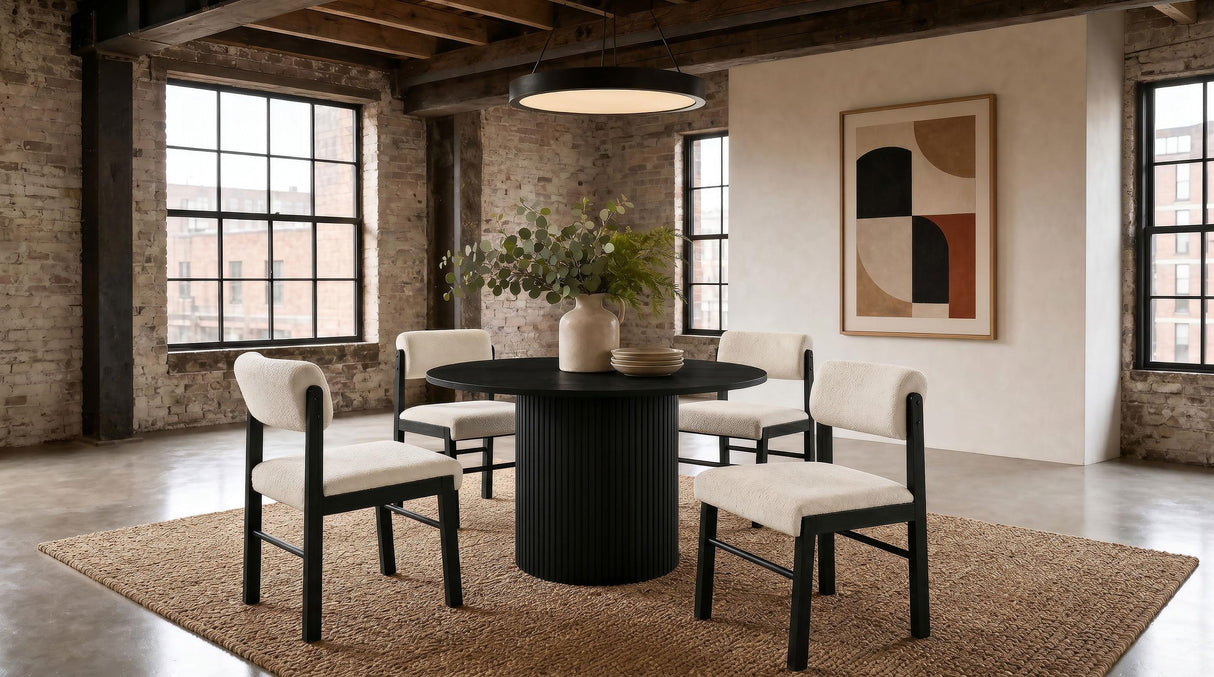 Hamlyn Black 43-inch Round Wood Dining Room Table from Coaster - Luna Furniture