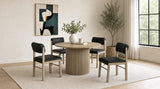 Hamlyn Black and Natural Oak 5-Piece Round Wood Dining Set from Coaster - Luna Furniture