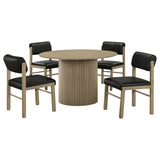 Hamlyn Black and Natural Oak 5-Piece Round Wood Dining Set from Coaster - Luna Furniture