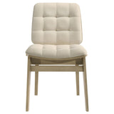 Hamlyn Cream and Natural Oak 5-Piece Round Wood Dining Set from Coaster - Luna Furniture