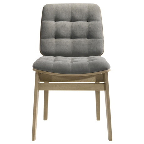 Hamlyn Gray and Natural Oak 5-Piece Round Wood Dining Set from Coaster - Luna Furniture