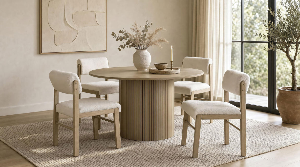 Hamlyn Natural Oak 43-inch Round Wood Dining Room Table from Coaster - Luna Furniture