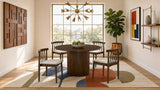 Hamlyn Walnut / Wheat 5-Piece Round Wood Dining Set from Coaster - Luna Furniture