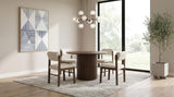 Hamlyn Walnut / Cream 5-Piece Round Wood Dining Set from Coaster - Luna Furniture