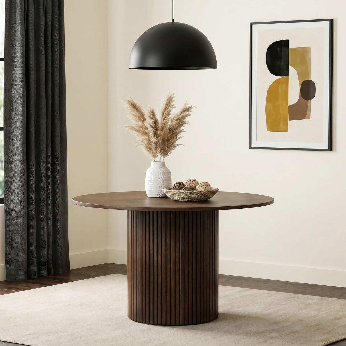 Hamlyn Walnut 43-inch Round Wood Dining Room Table from Coaster - Luna Furniture