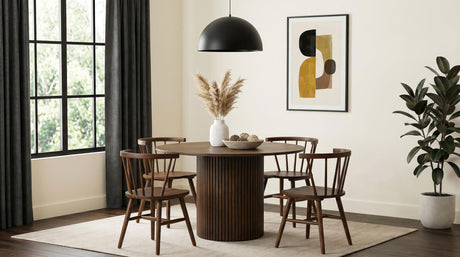 Hamlyn Walnut 43-inch Round Wood Dining Room Table from Coaster - Luna Furniture