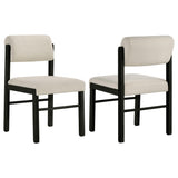 Kehoe Black / Cream Upholstered Dining Side Chair, Set of 2 from Coaster - Luna Furniture