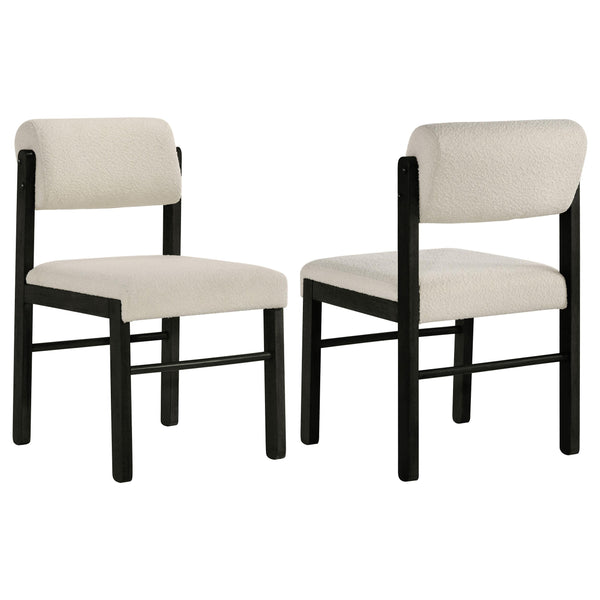 Kehoe Black / Cream Upholstered Dining Side Chair, Set of 2