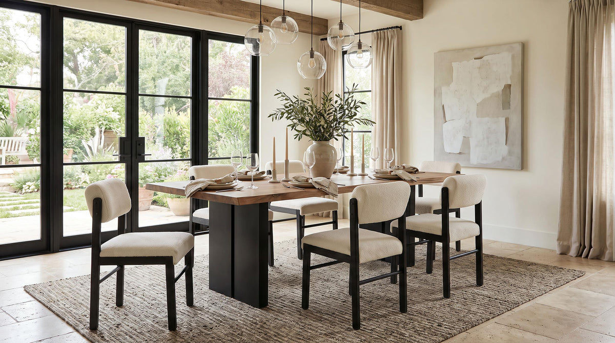 Kehoe Black / Cream Upholstered Dining Side Chair, Set of 2