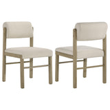 Kehoe Cream/Natural Oak Upholstered Dining Side Chair, Set of 2 from Coaster - Luna Furniture