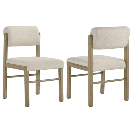 Kehoe Cream/Natural Oak Upholstered Dining Side Chair, Set of 2 from Coaster - Luna Furniture