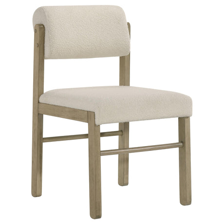 Kehoe Cream/Natural Oak Upholstered Dining Side Chair, Set of 2 from Coaster - Luna Furniture