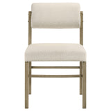 Kehoe Cream/Natural Oak Upholstered Dining Side Chair, Set of 2 from Coaster - Luna Furniture