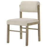 Kehoe Cream/Natural Oak Upholstered Dining Side Chair, Set of 2 from Coaster - Luna Furniture