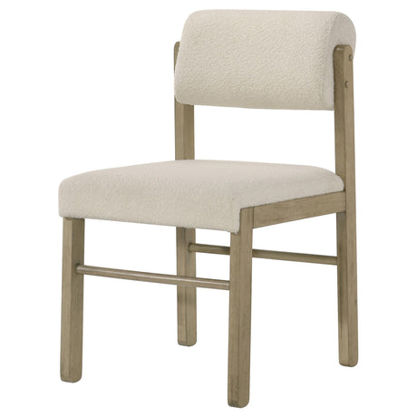 Kehoe Cream/Natural Oak Upholstered Dining Side Chair, Set of 2 from Coaster - Luna Furniture