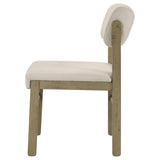 Kehoe Cream/Natural Oak Upholstered Dining Side Chair, Set of 2 from Coaster - Luna Furniture
