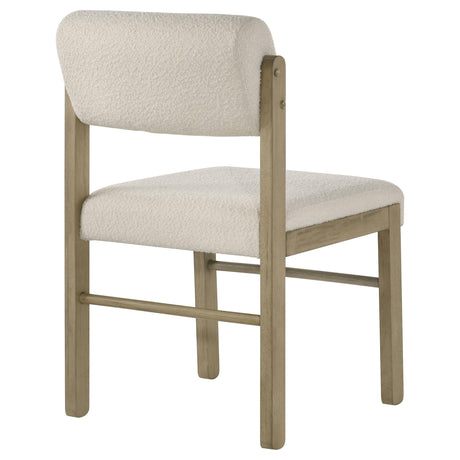 Kehoe Cream/Natural Oak Upholstered Dining Side Chair, Set of 2 from Coaster - Luna Furniture