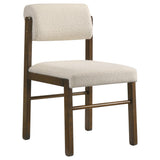 Kehoe Walnut/Cream Upholstered Dining Side Chair, Set of 2 from Coaster - Luna Furniture