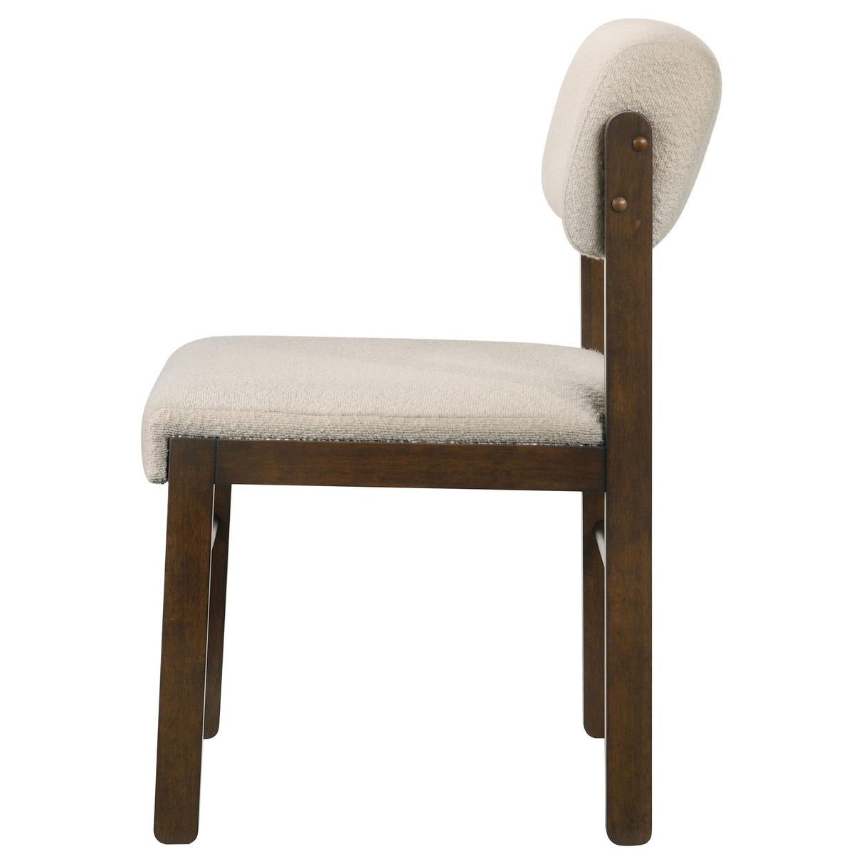 Kehoe Walnut/Cream Upholstered Dining Side Chair, Set of 2 from Coaster - Luna Furniture