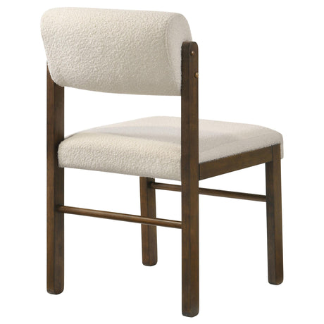 Kehoe Walnut/Cream Upholstered Dining Side Chair, Set of 2 from Coaster - Luna Furniture