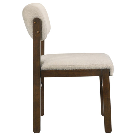 Kehoe Walnut/Cream Upholstered Dining Side Chair, Set of 2 from Coaster - Luna Furniture