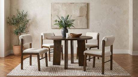Kehoe Walnut/Cream Upholstered Dining Side Chair, Set of 2 from Coaster - Luna Furniture