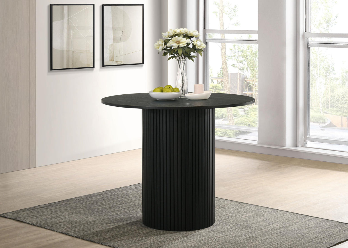 Hamlyn Black 43-inch Round Wood Counter Height Dining Table from Coaster - Luna Furniture
