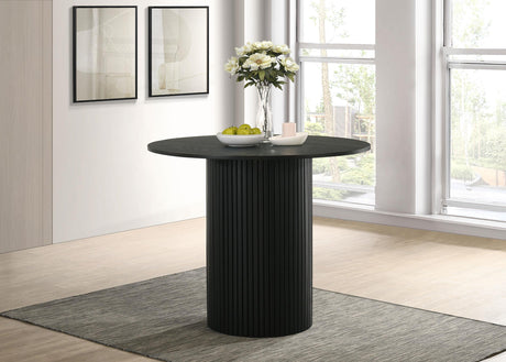 Hamlyn Black 43-inch Round Wood Counter Height Dining Table from Coaster - Luna Furniture