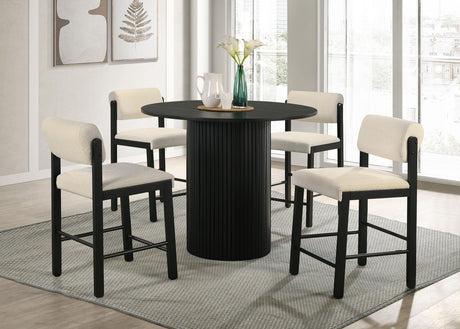 Hamlyn Black 43-inch Round Wood Counter Height Dining Table from Coaster - Luna Furniture