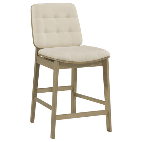 Hamlyn Cream and Natural Oak 5-Piece Round Wood Counter Height Set from Coaster - Luna Furniture