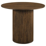 Hamlyn Walnut / Cream 5-Piece Round Wood Counter Height Set from Coaster - Luna Furniture
