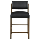 Hamlyn Walnut / Black 5-Piece Round Wood Counter Height Set from Coaster - Luna Furniture