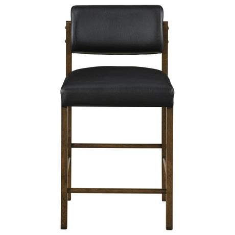 Hamlyn Walnut / Black 5-Piece Round Wood Counter Height Set from Coaster - Luna Furniture