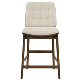 Hamlyn Walnut / Cream 5-Piece Round Wood Counter Height Set from Coaster - Luna Furniture