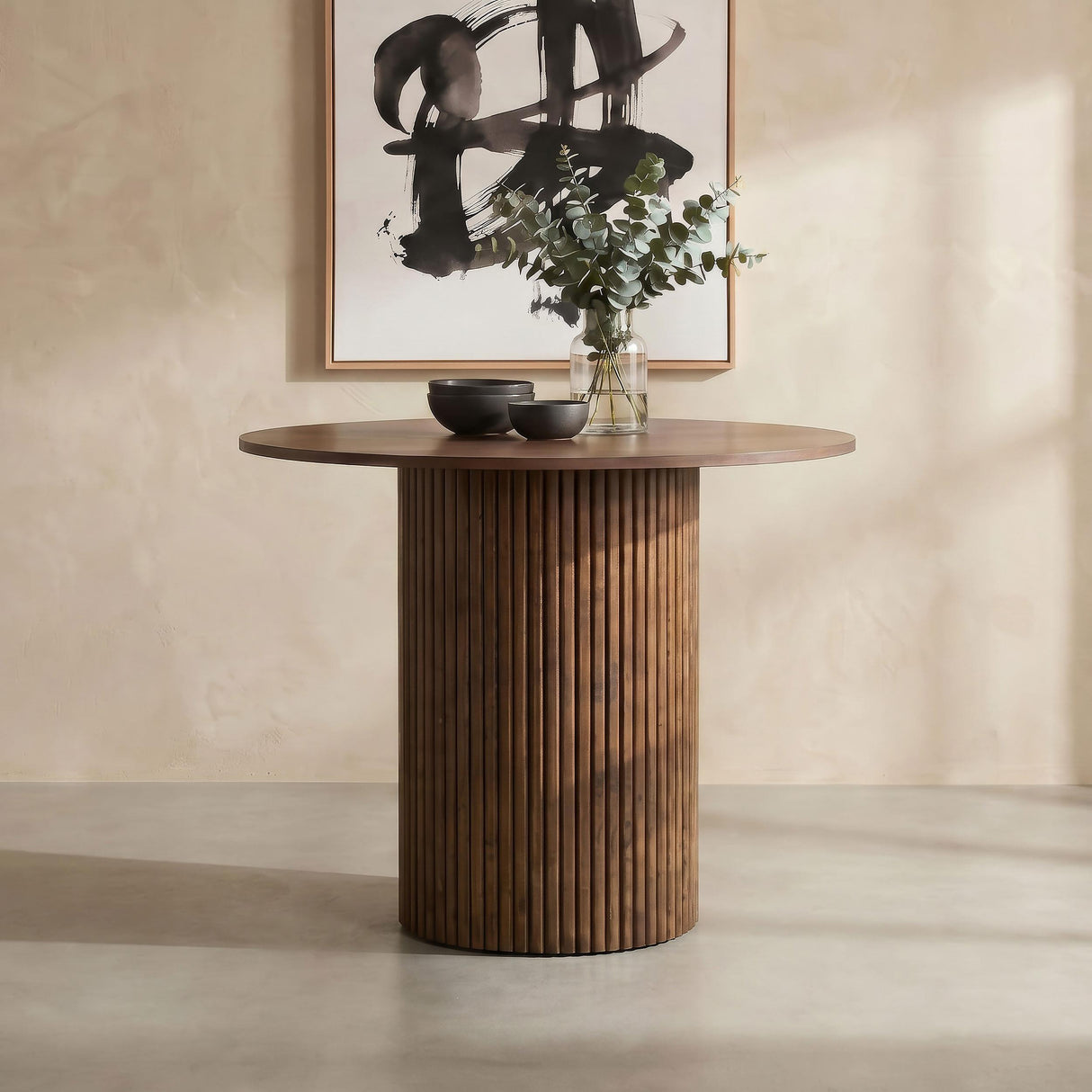 Hamlyn Walnut 43-inch Round Wood Counter Height Dining Table from Coaster - Luna Furniture