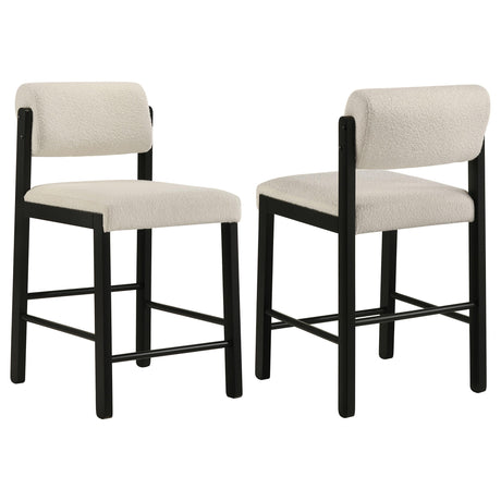 Kehoe Black / Cream Upholstered Counter Height Chair, Set of 2 from Coaster - Luna Furniture