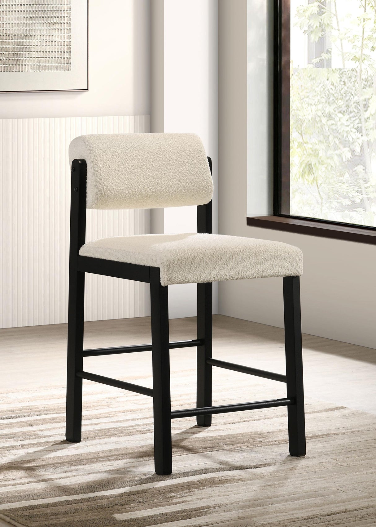 Kehoe Black / Cream Upholstered Counter Height Chair, Set of 2 from Coaster - Luna Furniture