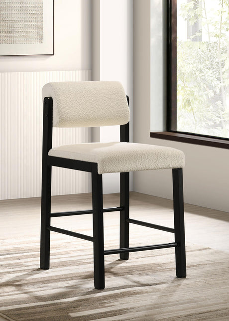 Kehoe Black / Cream Upholstered Counter Height Chair, Set of 2 from Coaster - Luna Furniture