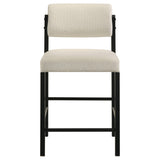 Kehoe Black / Cream Upholstered Counter Height Chair, Set of 2 from Coaster - Luna Furniture