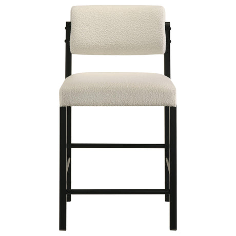 Kehoe Black / Cream Upholstered Counter Height Chair, Set of 2 from Coaster - Luna Furniture