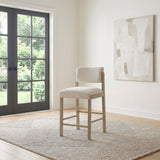Kehoe Cream and Natural Oak Upholstered Counter Height Chair, Set of 2 from Coaster - Luna Furniture
