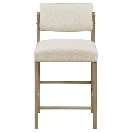 Kehoe Cream and Natural Oak Upholstered Counter Height Chair, Set of 2 from Coaster - Luna Furniture